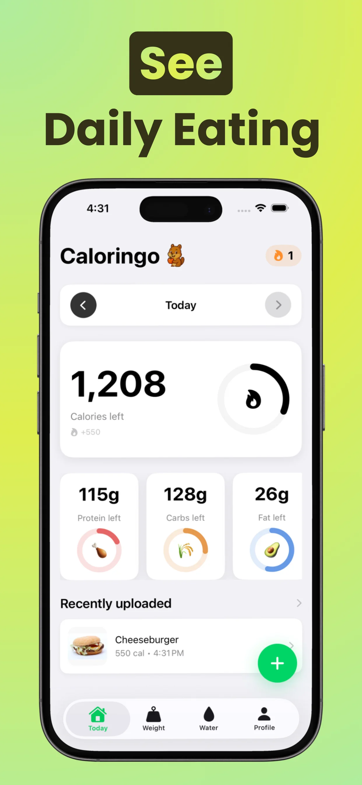 See your daily eating progress