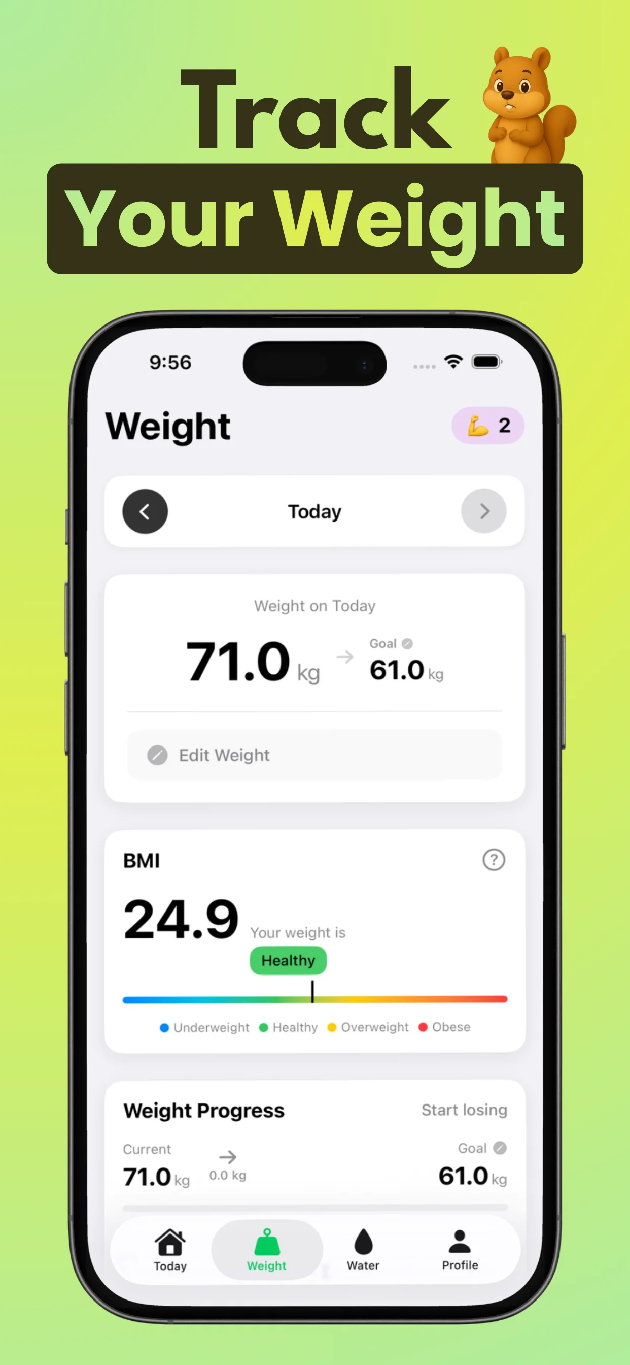 Track your weight and BMI